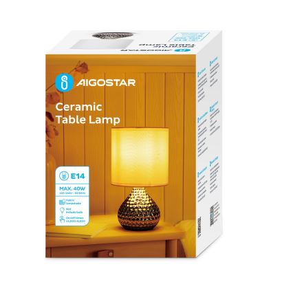 Aigostar - Bordlampe 1xE14/40W/230V skinnende krom