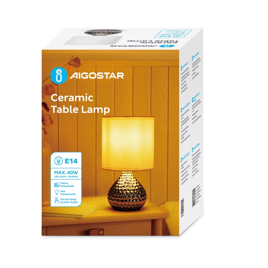 Aigostar - Bordlampe 1xE14/40W/230V skinnende krom