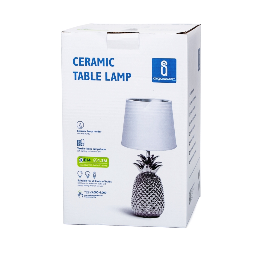 Aigostar - Bordlampe 1xE14/40W/230V skinnende krom