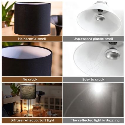 Aigostar - Bordlampe 1xE14/40W/230V sort