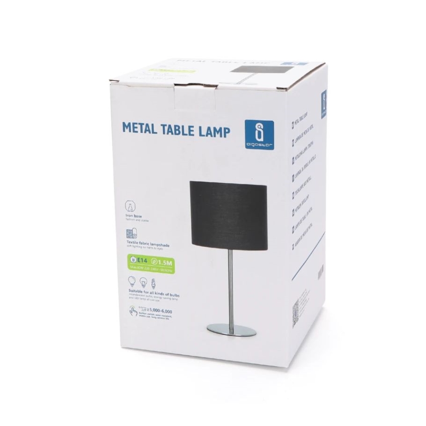 Aigostar - Bordlampe 1xE14/40W/230V sort