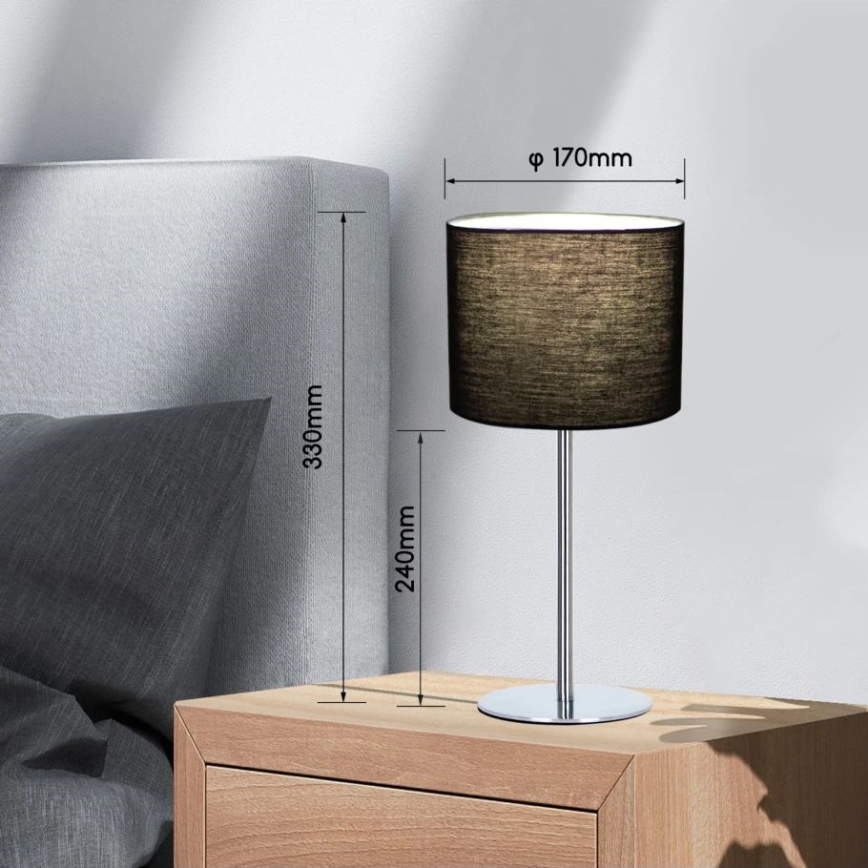 Aigostar - Bordlampe 1xE14/40W/230V sort
