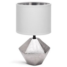 Aigostar - Bordlampe 1xE14/40W/230V sølvfarvet/hvid