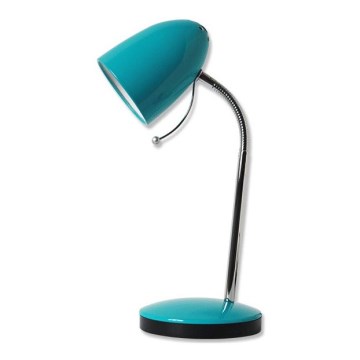 Aigostar - Bordlampe 1xE27/36W/230V blå/skinnende krom