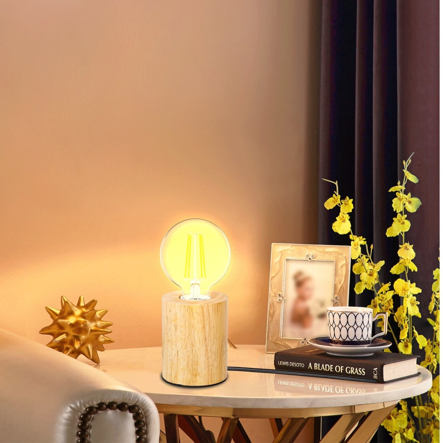 Aigostar - Bordlampe 1xE27/60W/230V beige