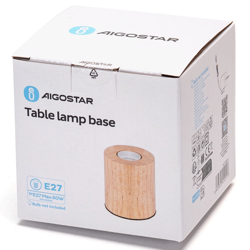 Aigostar - Bordlampe 1xE27/60W/230V beige