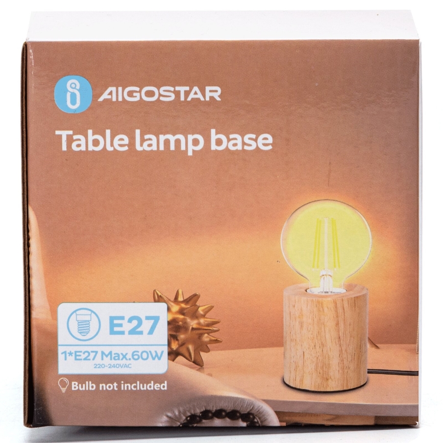 Aigostar - Bordlampe 1xE27/60W/230V beige