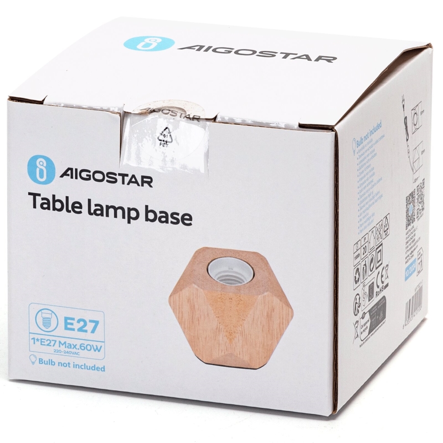 Aigostar - Bordlampe 1xE27/60W/230V beige