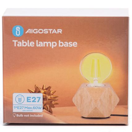 Aigostar - Bordlampe 1xE27/60W/230V beige