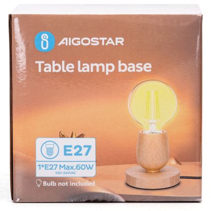 Aigostar - Bordlampe 1xE27/60W/230V beige