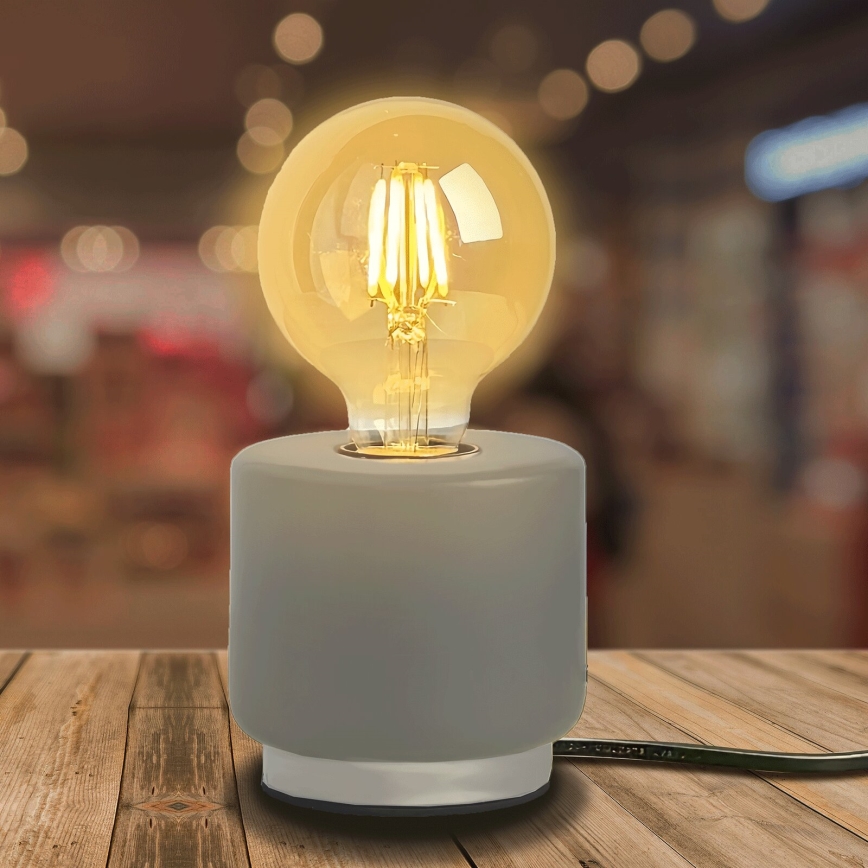 Aigostar - Bordlampe 1xE27/60W/230V grå
