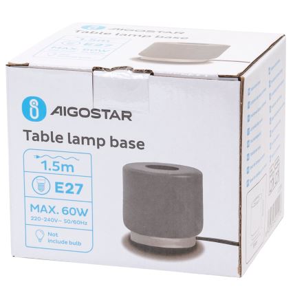Aigostar - Bordlampe 1xE27/60W/230V grå