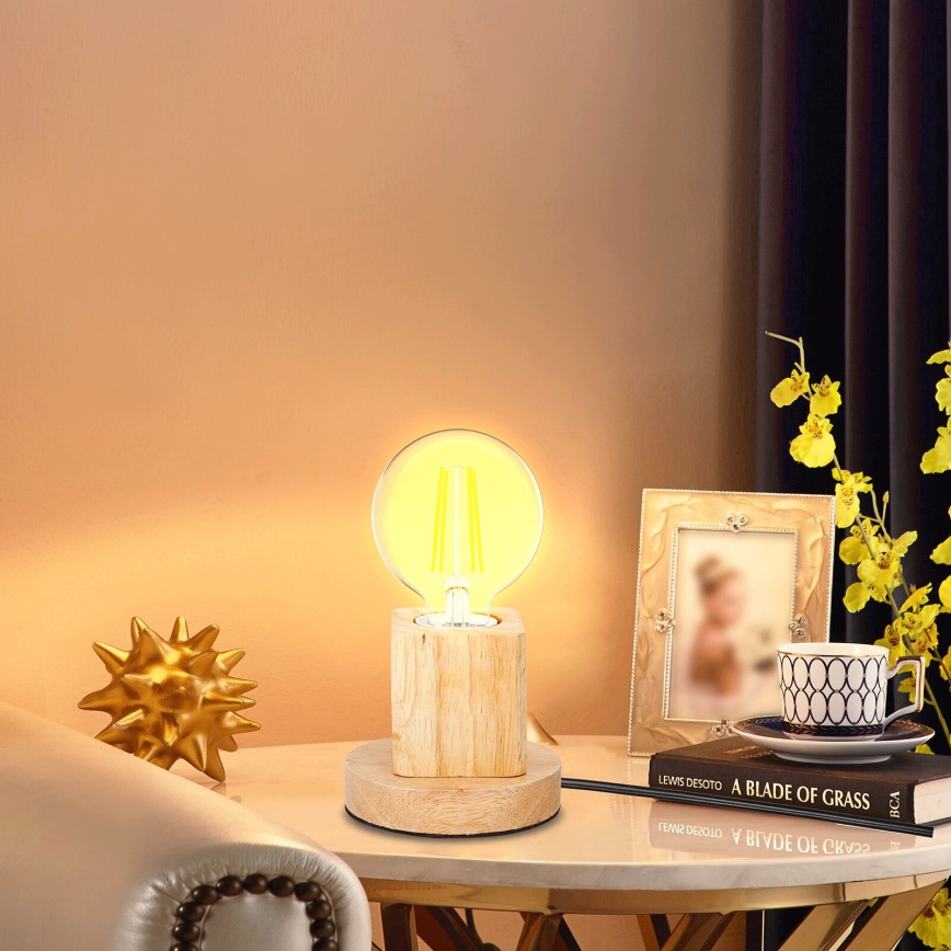 Aigostar - Bordlampe 1xE27/60W/230V gummitræ