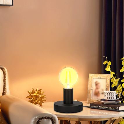 Aigostar - Bordlampe 1xE27/60W/230V sort