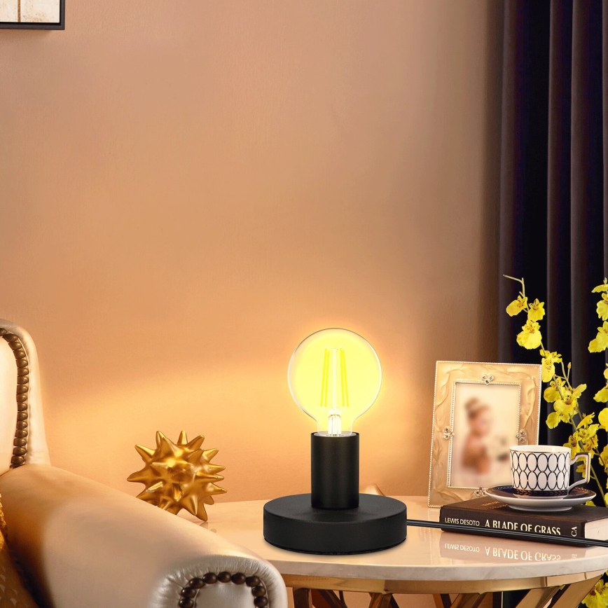 Aigostar - Bordlampe 1xE27/60W/230V sort