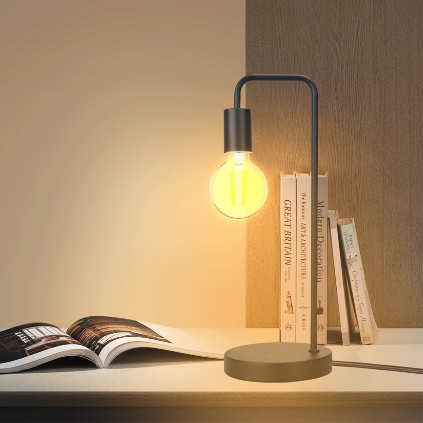 Aigostar - Bordlampe 1xE27/60W/230V sort