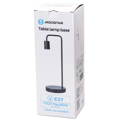 Aigostar - Bordlampe 1xE27/60W/230V sort