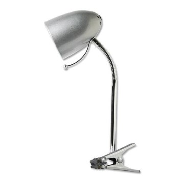 Aigostar -  Bordlampe med klemme 1xE27/11W/230V sølvfarvet/skinnende krom