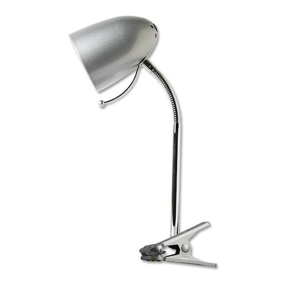 Aigostar -  Bordlampe med klemme 1xE27/11W/230V sølvfarvet/skinnende krom