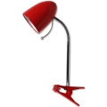 Aigostar - Bordlampe med klemme 1xE27/36W/230V rød/krom