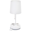 Aigostar - Bordlampe med stik og USB-porte 1xE27/60W/230V hvid