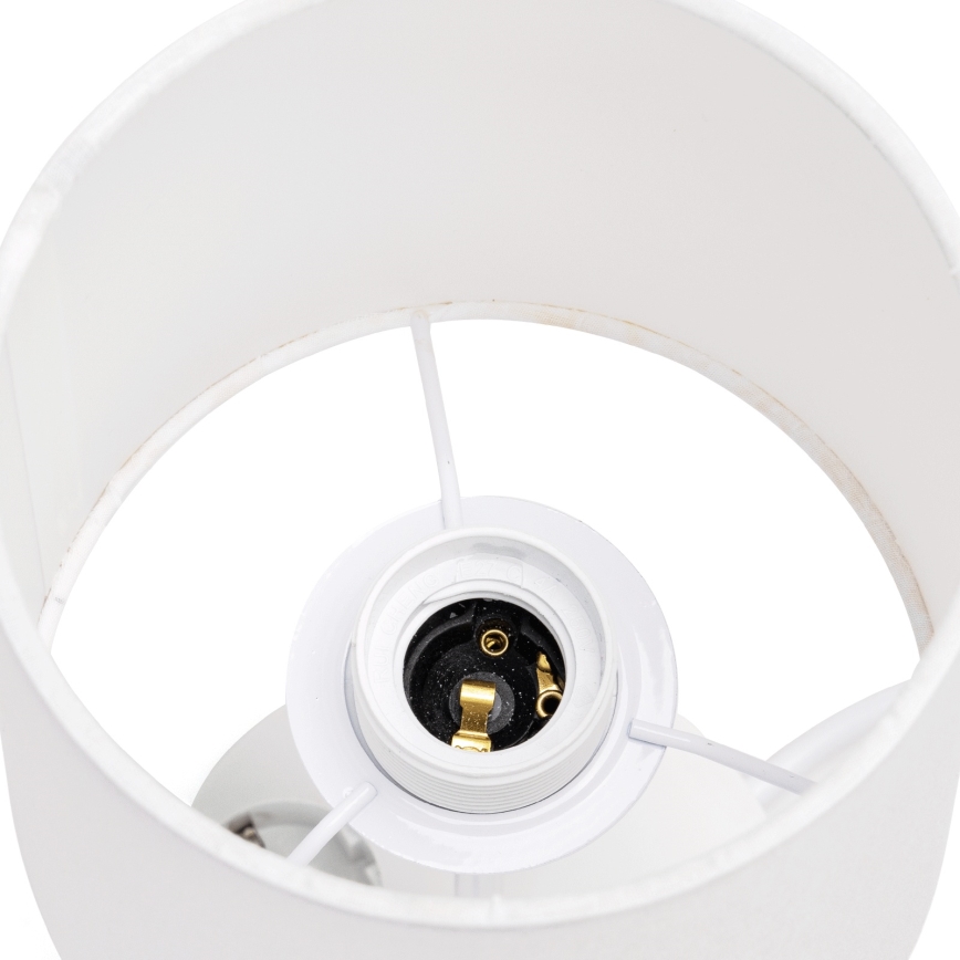 Aigostar - Bordlampe med stikkontakter 1xE27/60W/230V hvid
