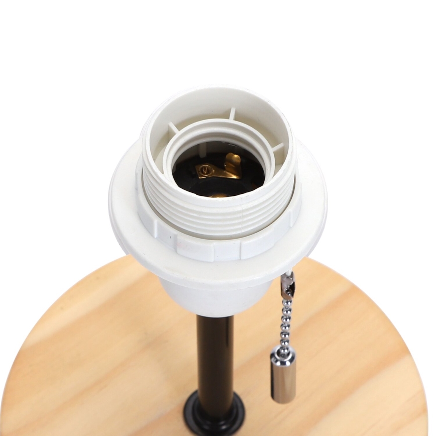 Aigostar - Bordlampe med USB-port 1xE27/40W/230V sort/creme