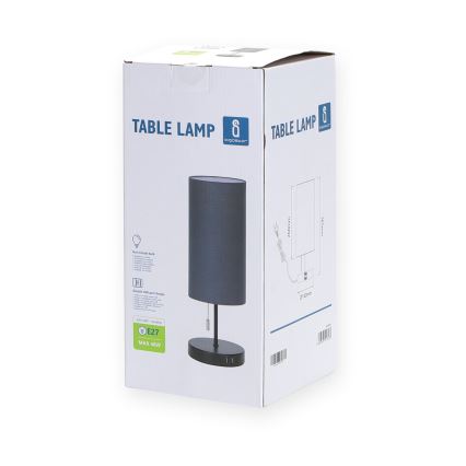 Aigostar - Bordlampe med USB-port 1xE27/40W/230V sort