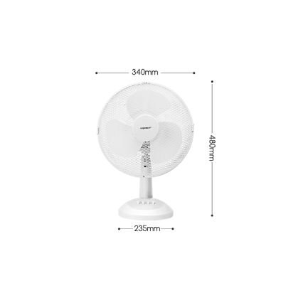 Aigostar - Bordventilator 35W/230V 34 cm hvid