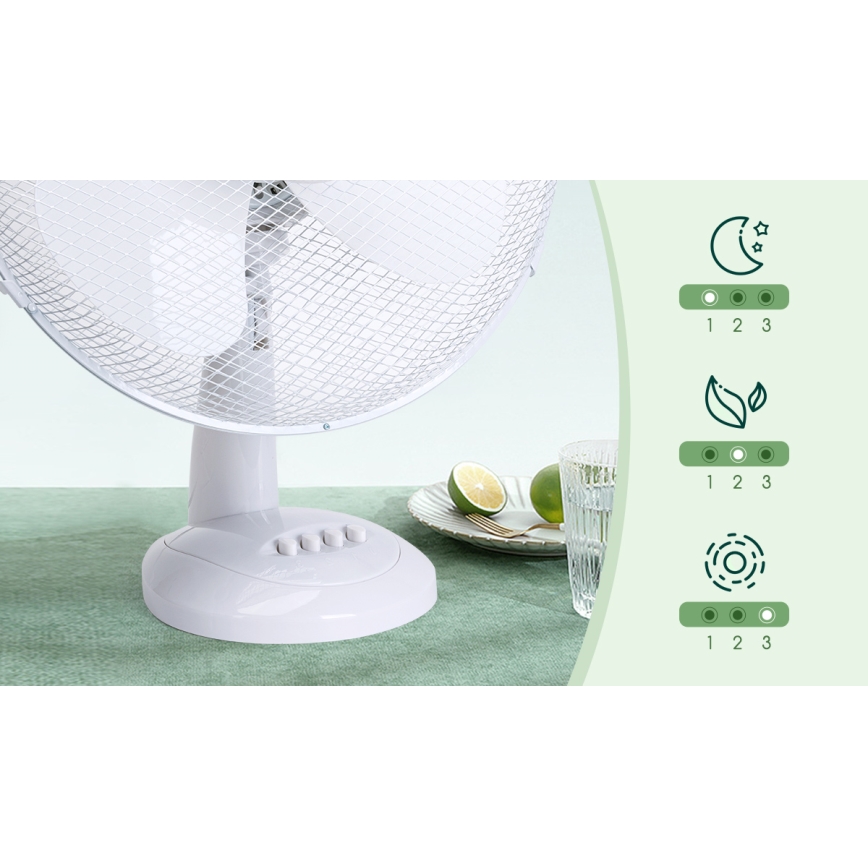 Aigostar - Bordventilator 40W/230V hvid