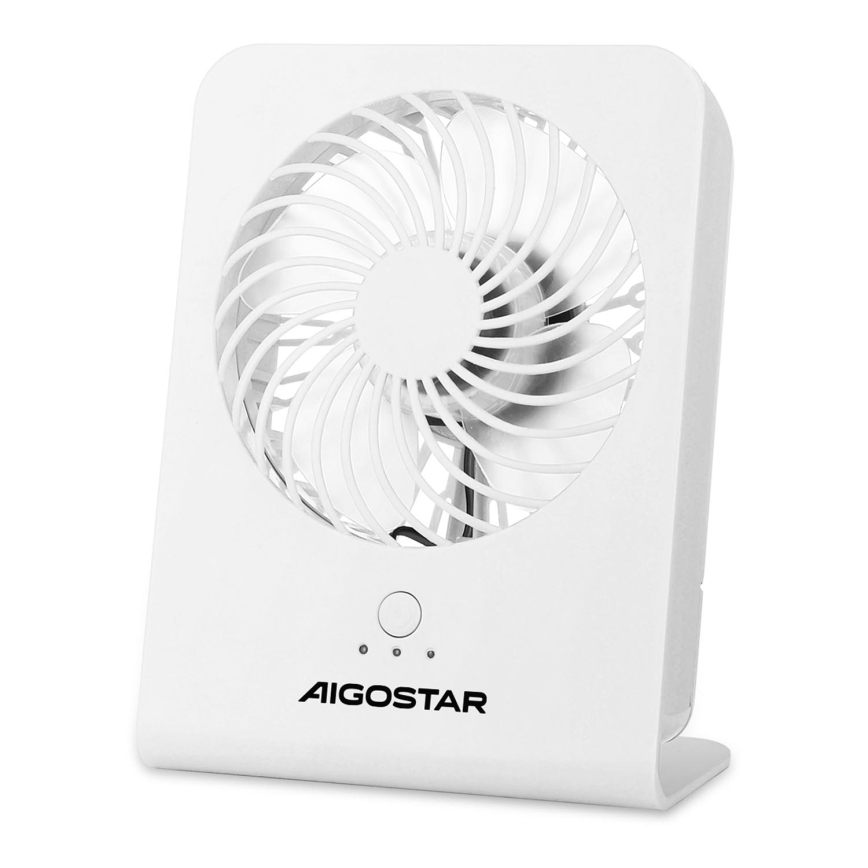 Aigostar - Bordventilator 5W/5V hvid
