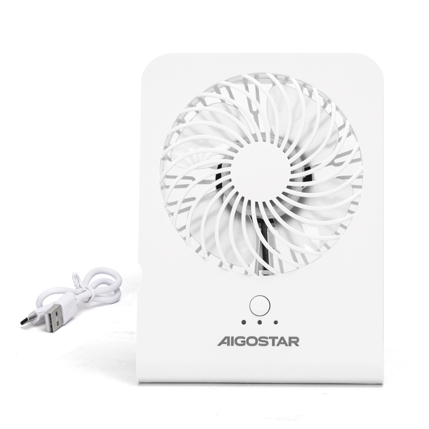 Aigostar - Bordventilator 5W/5V hvid