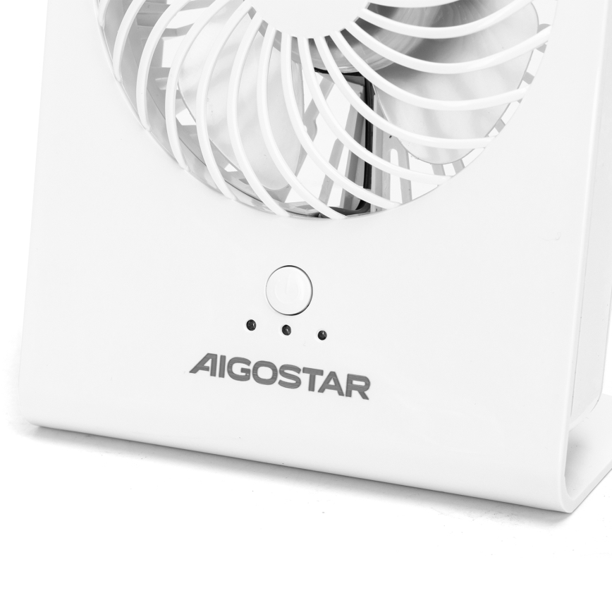 Aigostar - Bordventilator 5W/5V hvid