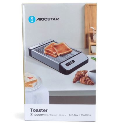 Aigostar - Brødrister 840-1000W/230V mat krom