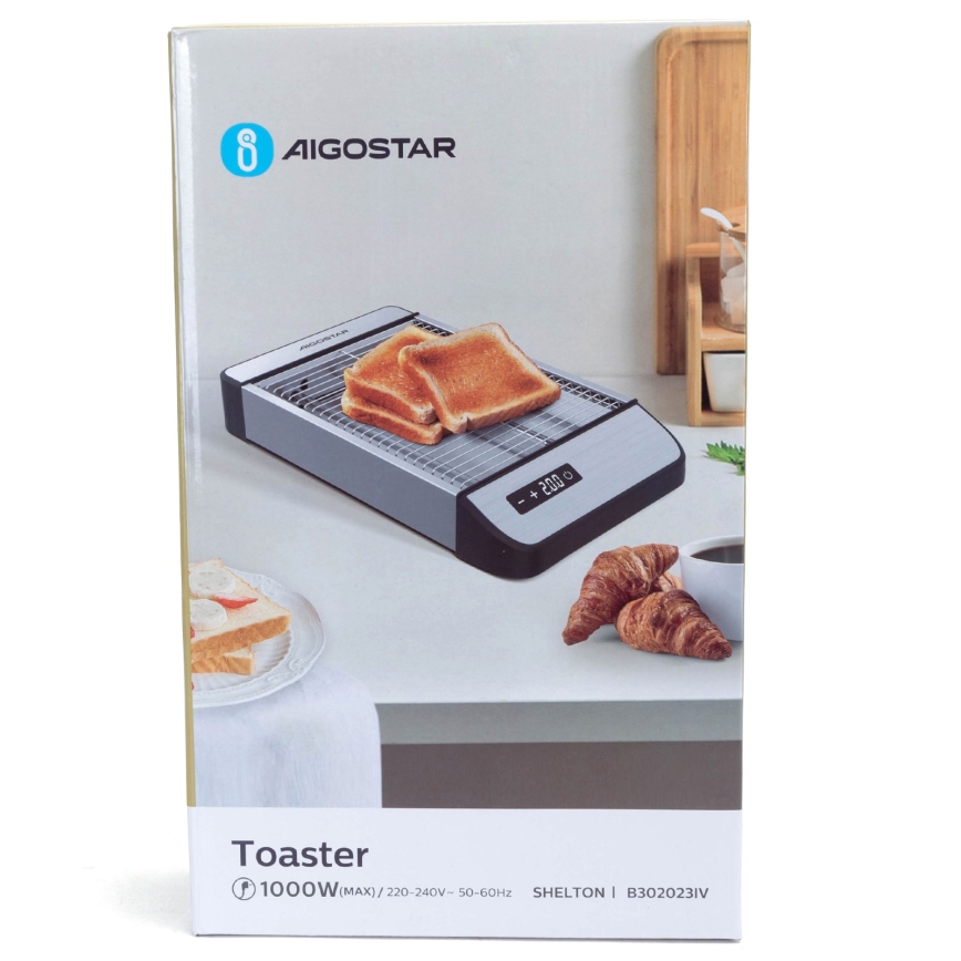 Aigostar - Brødrister 840-1000W/230V mat krom