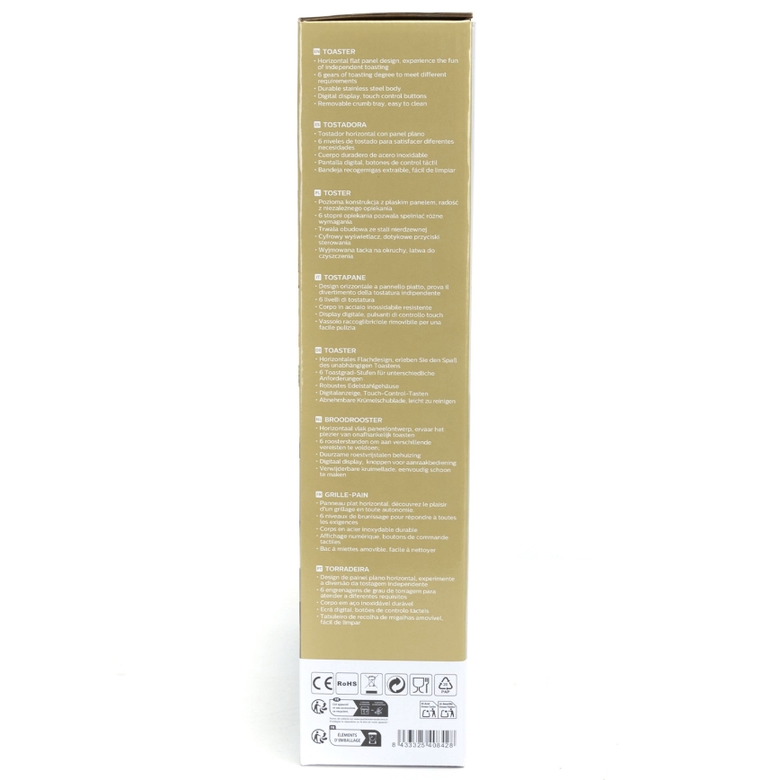 Aigostar - Brødrister 840-1000W/230V mat krom