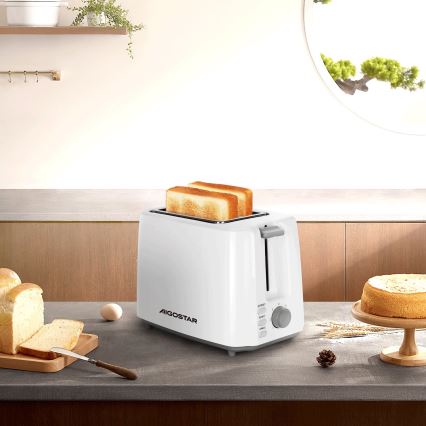 Aigostar - Brødrister med 2 åbninger 750W/230V hvid