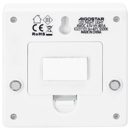 Aigostar - Bærbar LED-natlampe LED/3xAAA 6500K