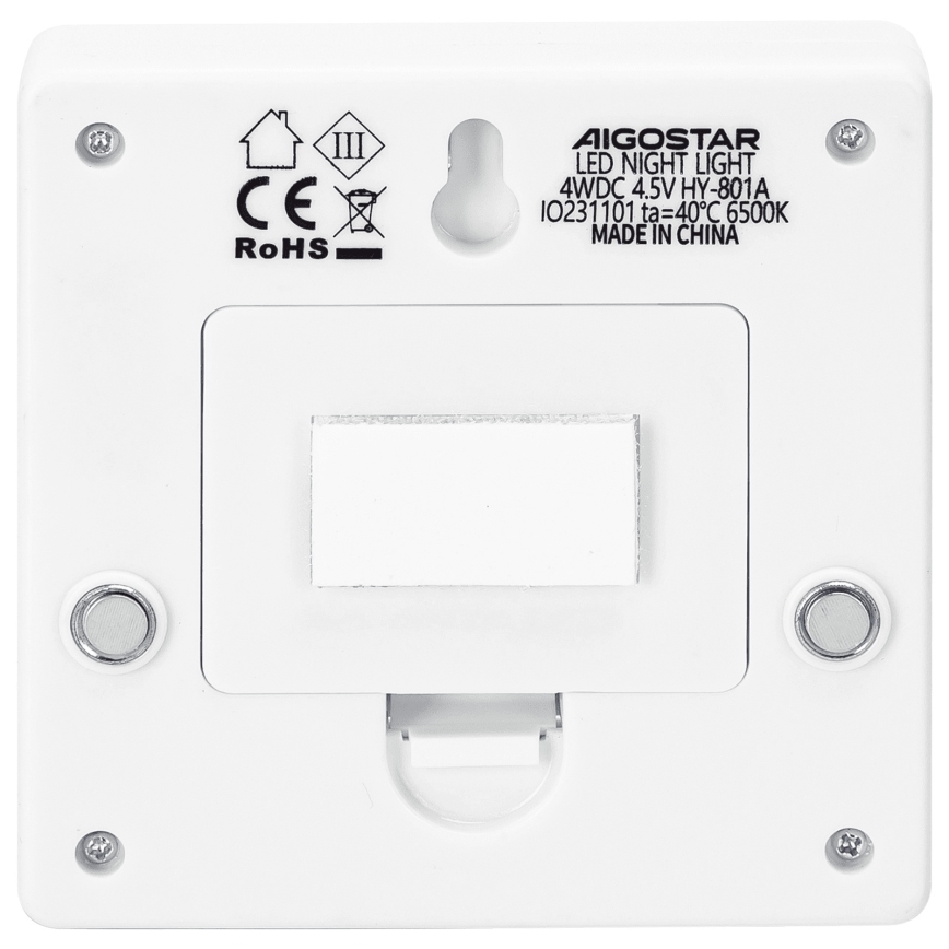 Aigostar - Bærbar LED-natlampe LED/3xAAA 6500K