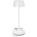 Aigostar - Dimmable LED bordlampe med stikkontakter og USB LED/4,6W/230V 3000/4000/6500K hvid