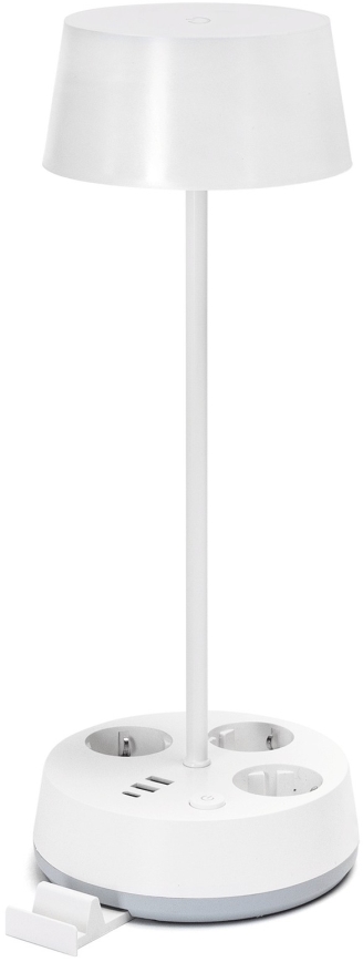 Aigostar - Dimmable LED bordlampe med stikkontakter og USB LED/4,6W/230V 3000/4000/6500K hvid