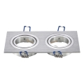 Aigostar - Dobbelt ramme til indbygningsspot GU10 17,3x9,1 cm mat krom