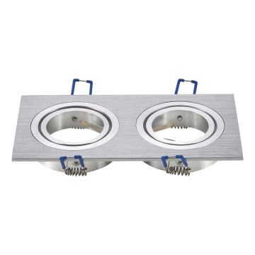 Aigostar - Dobbelt ramme til indbygningsspot GU10 17,3x9,1 cm mat krom