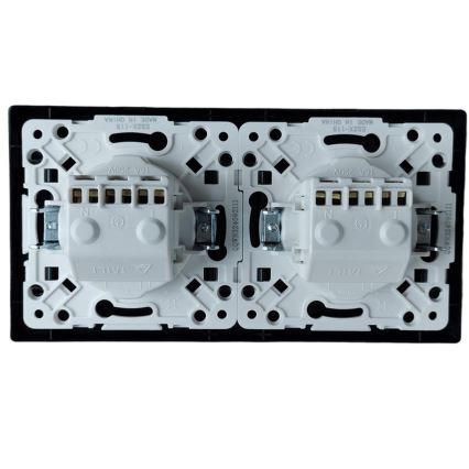 Aigostar - Dobbelt stikkontakt til hjemmet med ramme SCHUKO 230V/16A sort
