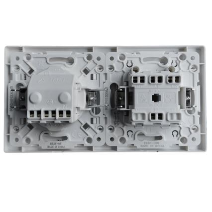 Aigostar - Dobbeltafbryder nr. 1 og SCHUKO-stikkontakt 250V med ramme, hvid