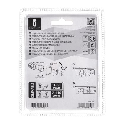 Aigostar - Drejelig lysdæmper 110W/230V hvid