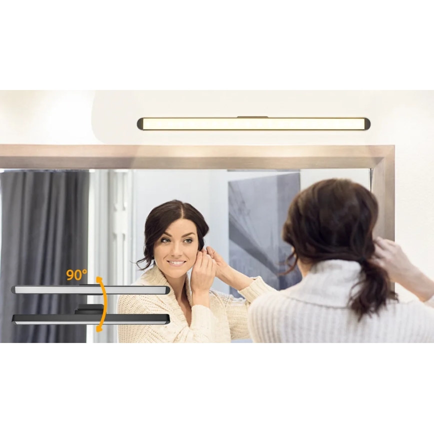 Aigostar - LED-dæmpbar genopladelig spejlbelysning LED/2,9W/5V 2000 mAh