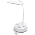 Aigostar - Dæmpbar LED-bordlampe med stikkontakter og USB LED/4,6W/230V 3000/4000/6500K hvid