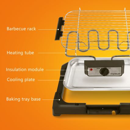 Aigostar - Elektrisk bordgrill 2000W/230V