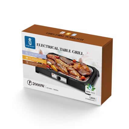 Aigostar - Elektrisk bordgrill 2000W/230V